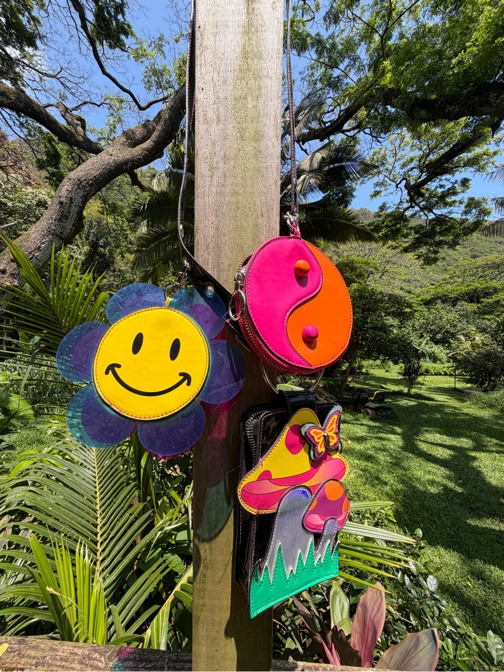 Dolls kill  Colorful Flower & Mushroom Crossbody Bag